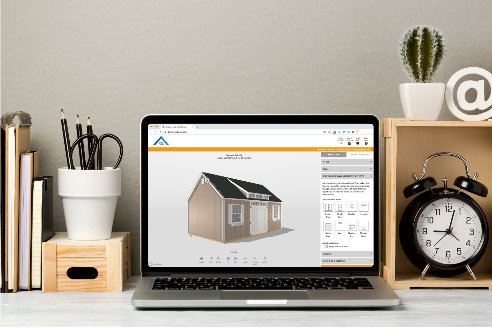 IdeaRoom for Sheds 3D Configurator Laptop Image